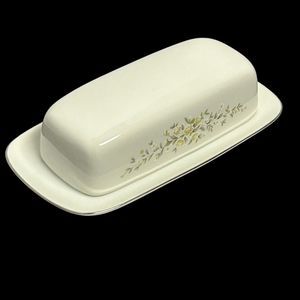 Vintage Crown Victoria Carolyn Fine China 2 Piece Covered Butter Dish